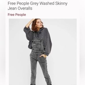 Free People size 28 faded gray overalls